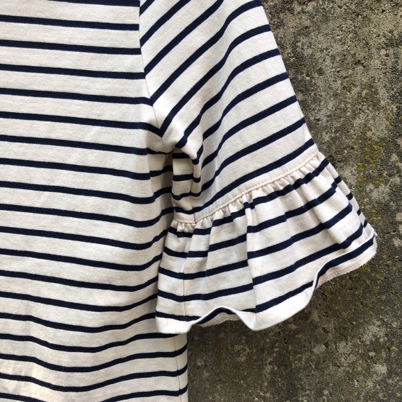 J. Crew Ruffle Sleeve Striped Top - Picture 3 of 8